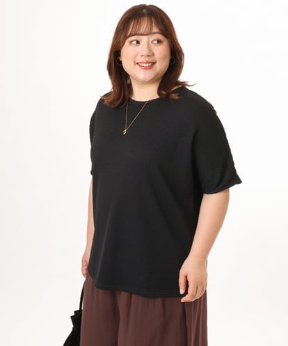 OLKGD35064 eur3 【大きいサイズ】シャーリングジャージープルオーバー