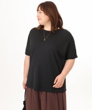 OLKGD35064 eur3(エウルキューブ) 【大きいサイズ】シャーリングジャージープルオーバー ブラック