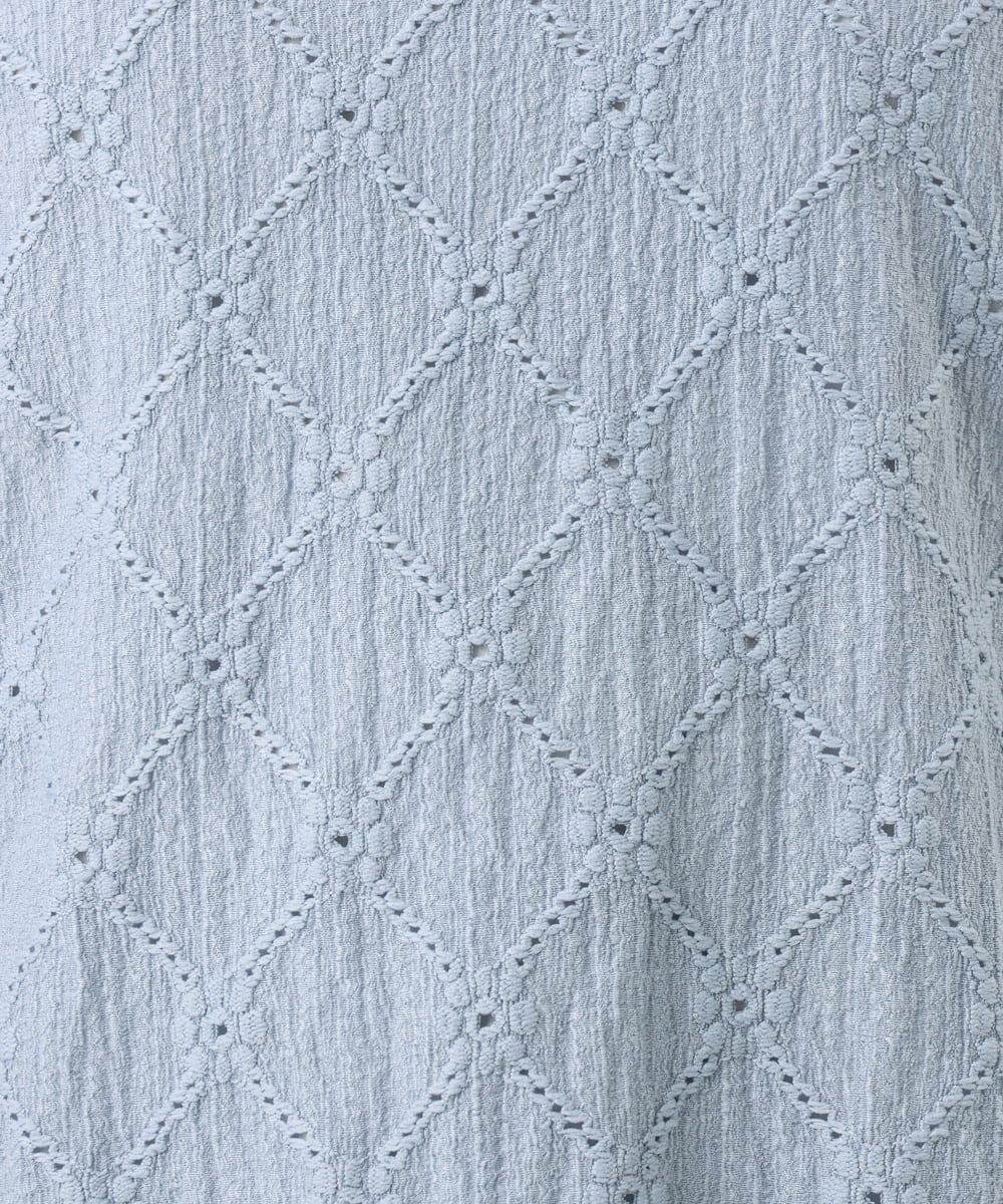 OLKGD37069 eur3(エウルキューブ) 【WEB先行販売】【大きいサイズ】アイレットレースフレアスリーブトップス ライトブルー