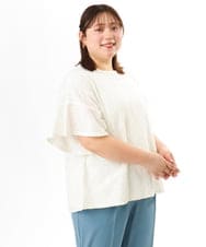 OLKGD37069 eur3(エウルキューブ) 【WEB先行販売】【大きいサイズ】アイレットレースフレアスリーブトップス ホワイト