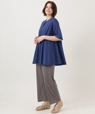 OLKGD38089 eur3(エウルキューブ) 【大きいサイズ】バンドカラージャージーブラウス ブルー