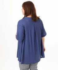 OLKGD38089 eur3(エウルキューブ) 【大きいサイズ】バンドカラージャージーブラウス ブルー