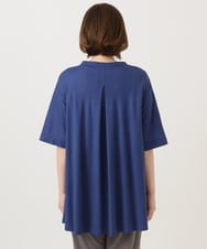 OLKGD38089 eur3(エウルキューブ) 【大きいサイズ】バンドカラージャージーブラウス ブルー