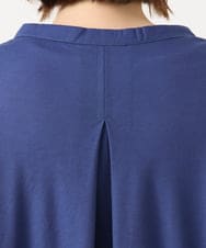 OLKGD38089 eur3(エウルキューブ) 【大きいサイズ】バンドカラージャージーブラウス ブルー