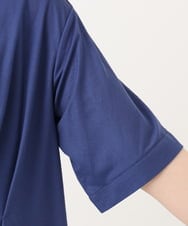 OLKGD38089 eur3(エウルキューブ) 【大きいサイズ】バンドカラージャージーブラウス ブルー
