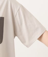 OLKGD39099 eur3(エウルキューブ) 【WEB先行販売】【大きいサイズ】ジップポケットコットンTシャツ グレージュ