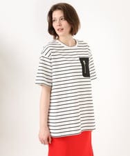 OLKGD39099 eur3(エウルキューブ) 【WEB先行販売】【大きいサイズ】ジップポケットコットンTシャツ ホワイト