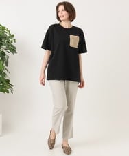 OLKGD39099 eur3(エウルキューブ) 【WEB先行販売】【大きいサイズ】ジップポケットコットンTシャツ ブラック