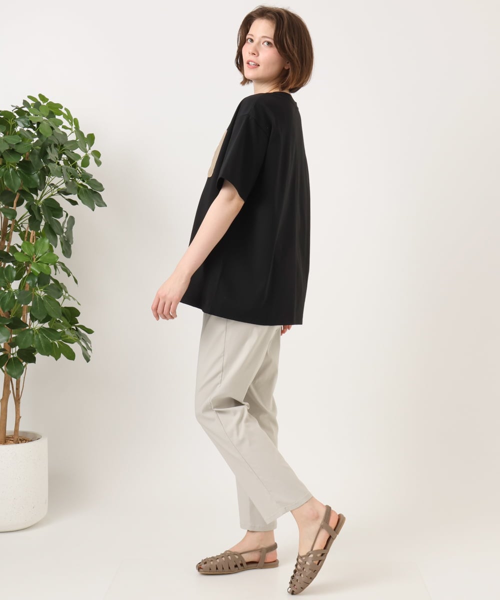 OLKGD39099 eur3(エウルキューブ) 【WEB先行販売】【大きいサイズ】ジップポケットコットンTシャツ ブラック