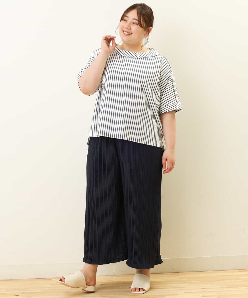 OLKGP41060 eur3(エウルキューブ) 【大きいサイズ/11号サイズあり】ドクターカラーカットソー ブルー(55)(ストライプ)