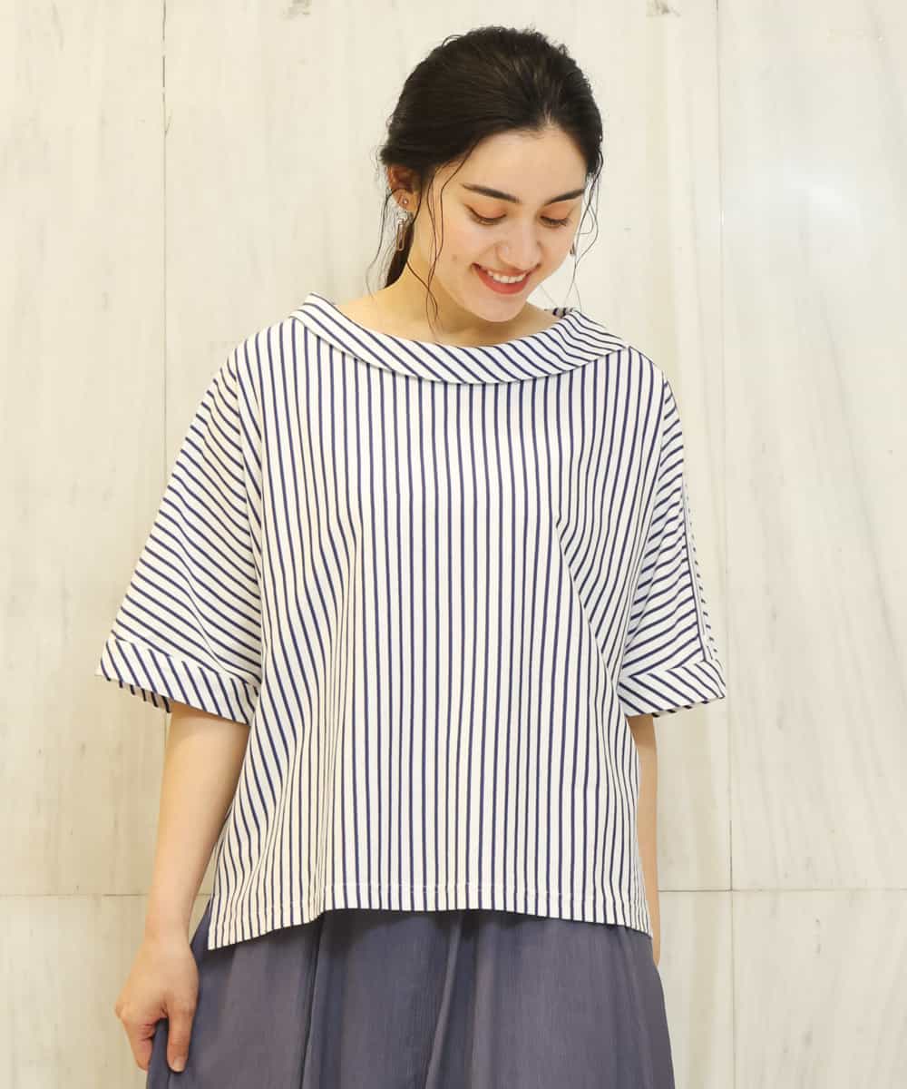 OLKGP41060 eur3(エウルキューブ) 【大きいサイズ/11号サイズあり】ドクターカラーカットソー ブルー(55)(ストライプ)