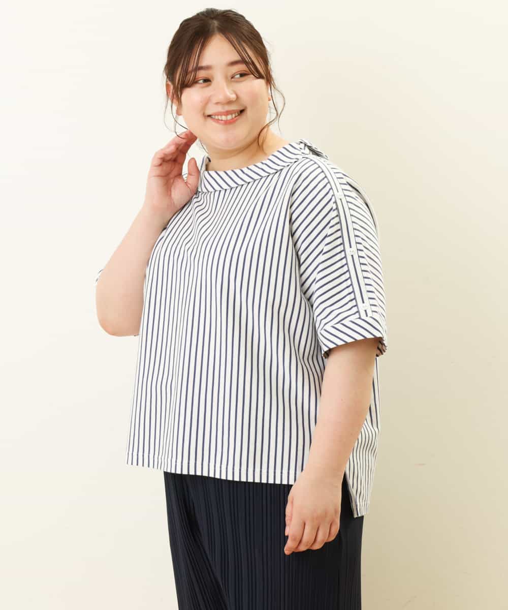 OLKGP41060 eur3(エウルキューブ) 【大きいサイズ/11号サイズあり】ドクターカラーカットソー ブルー(55)(ストライプ)