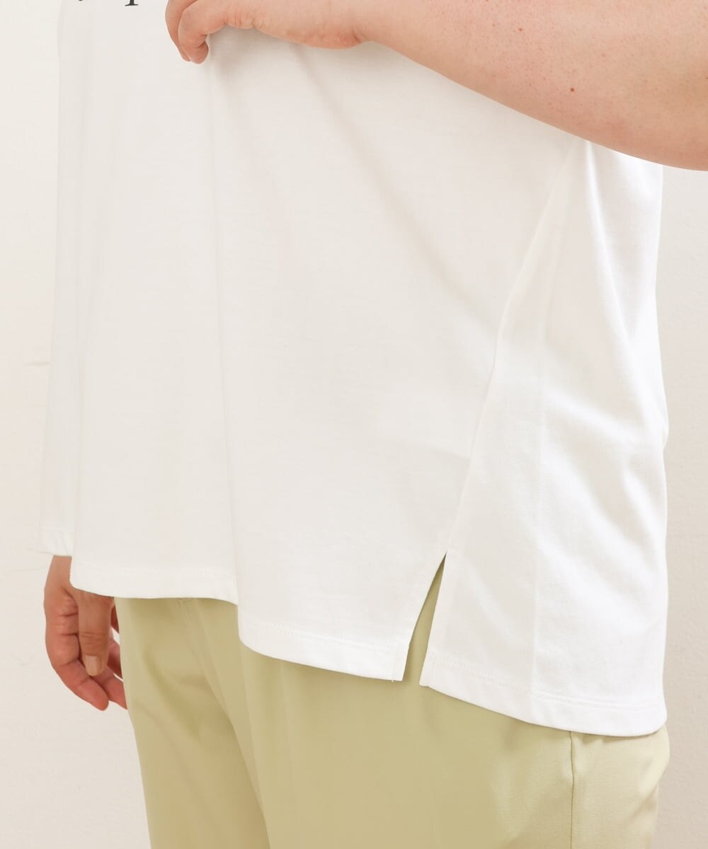 OLKGS36050 eur3(エウルキューブ) 【大きいサイズ/a.v.v×eur3】吸水速乾/ロゴTシャツ ホワイト(90)
