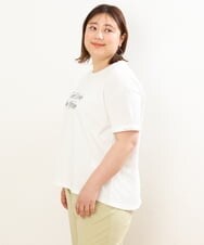OLKGS36050 eur3(エウルキューブ) 【大きいサイズ/a.v.v×eur3】吸水速乾/ロゴTシャツ ホワイト(90)
