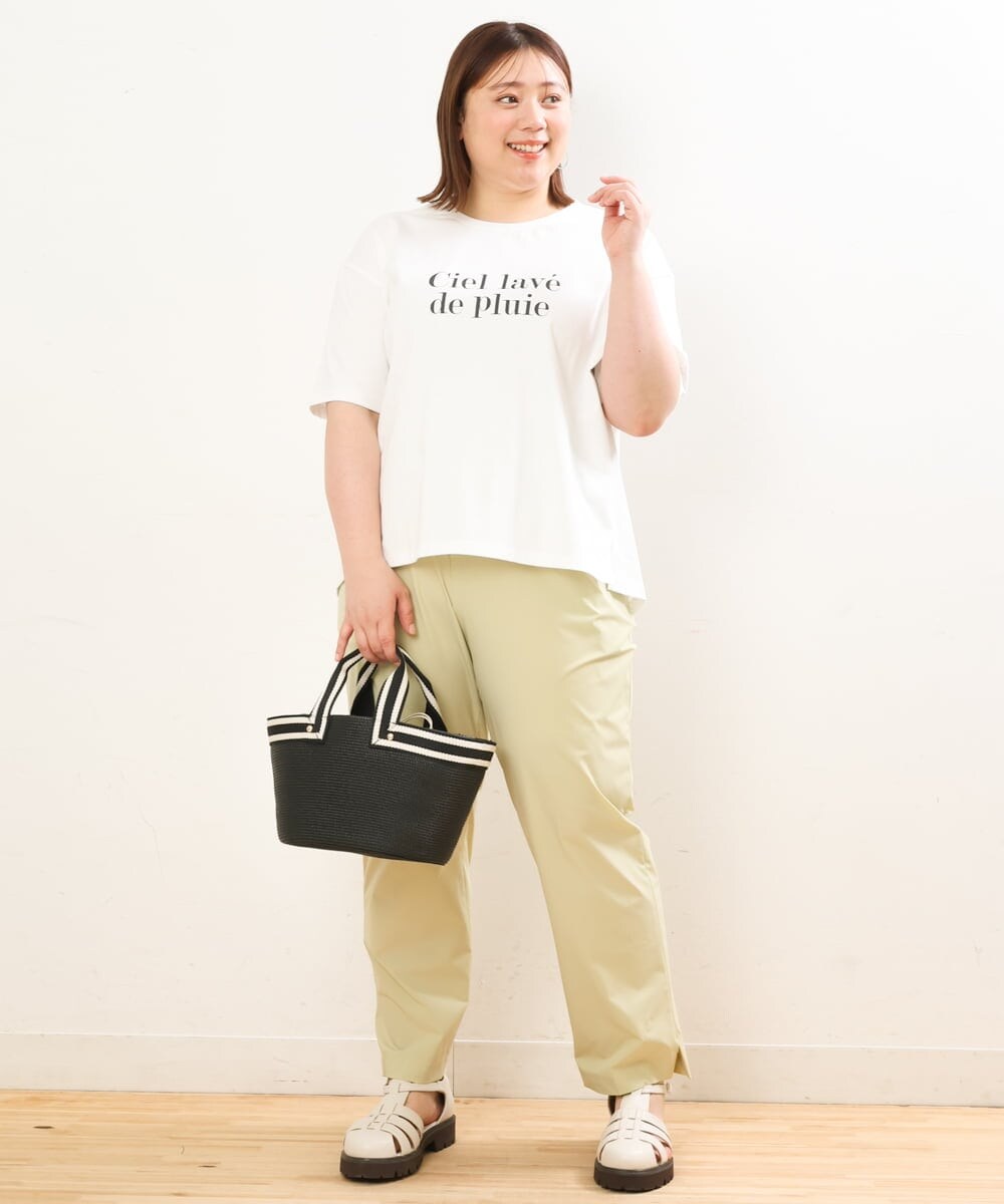 OLKGS36050 eur3(エウルキューブ) 【大きいサイズ/a.v.v×eur3】吸水速乾/ロゴTシャツ ホワイト(90)
