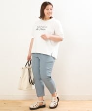 OLKGS36050 eur3(エウルキューブ) 【大きいサイズ/a.v.v×eur3】吸水速乾/ロゴTシャツ ホワイト(90)