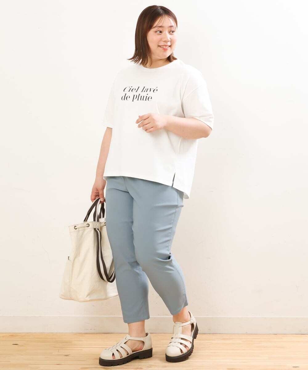 OLKGS36050 eur3(エウルキューブ) 【大きいサイズ/a.v.v×eur3】吸水速乾/ロゴTシャツ ホワイト(90)