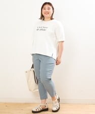 OLKGS36050 eur3(エウルキューブ) 【大きいサイズ/a.v.v×eur3】吸水速乾/ロゴTシャツ ホワイト(90)