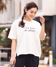 OLKGS36050 eur3(エウルキューブ) 【大きいサイズ/a.v.v×eur3】吸水速乾/ロゴTシャツ ホワイト(90)