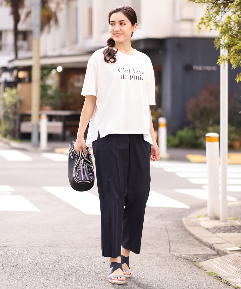 OLKGS36050 eur3(エウルキューブ) 【大きいサイズ/a.v.v×eur3】吸水速乾/ロゴTシャツ ホワイト(90)