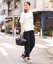 OLKGS36050 eur3(エウルキューブ) 【大きいサイズ/a.v.v×eur3】吸水速乾/ロゴTシャツ ホワイト(90)