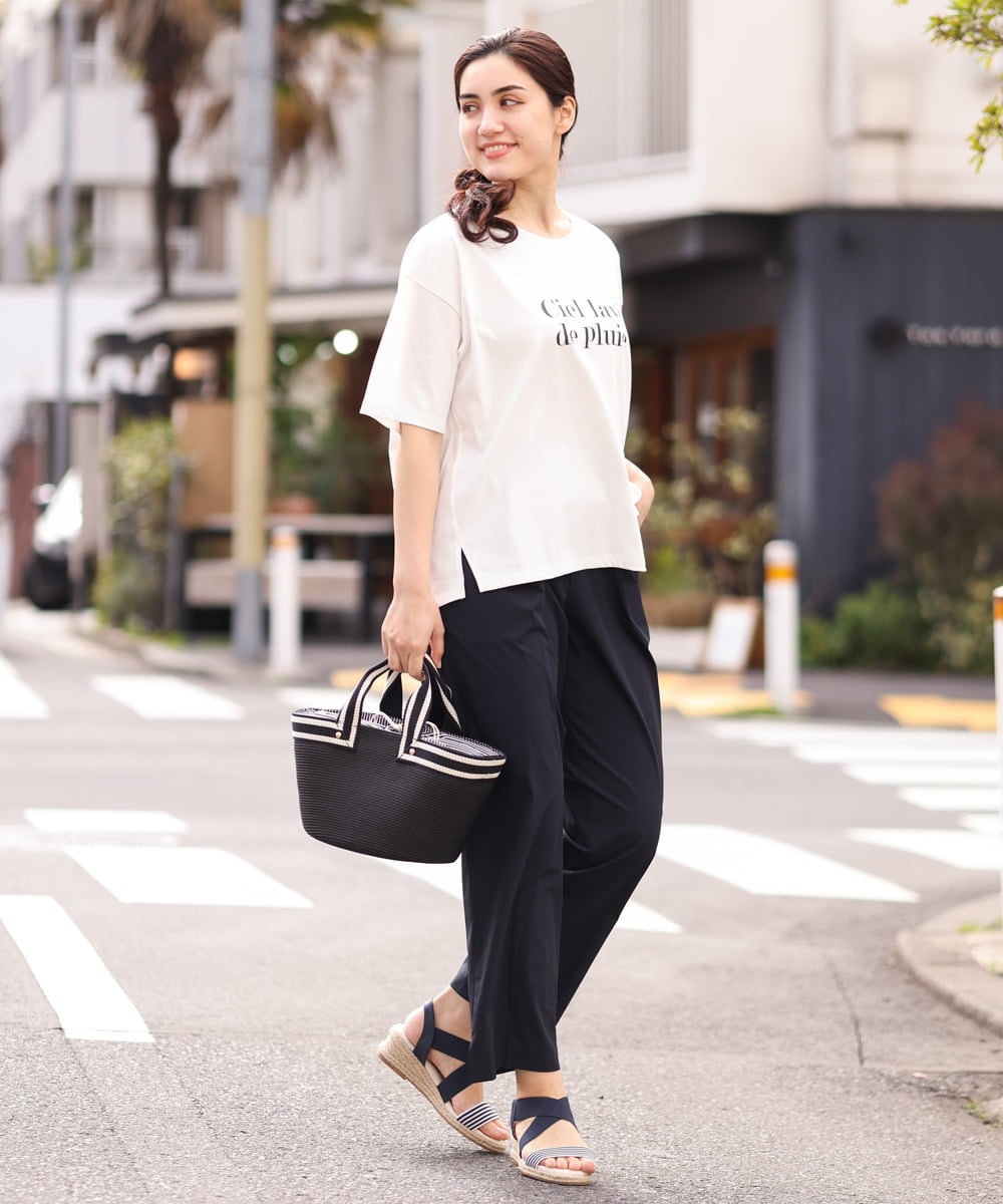 OLKGS36050 eur3(エウルキューブ) 【大きいサイズ/a.v.v×eur3】吸水速乾/ロゴTシャツ ホワイト(90)