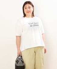 OLKGS36050 eur3(エウルキューブ) 【大きいサイズ/a.v.v×eur3】吸水速乾/ロゴTシャツ ホワイト(90)
