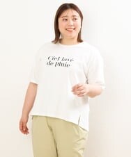 OLKGS36050 eur3(エウルキューブ) 【大きいサイズ/a.v.v×eur3】吸水速乾/ロゴTシャツ ホワイト(90)