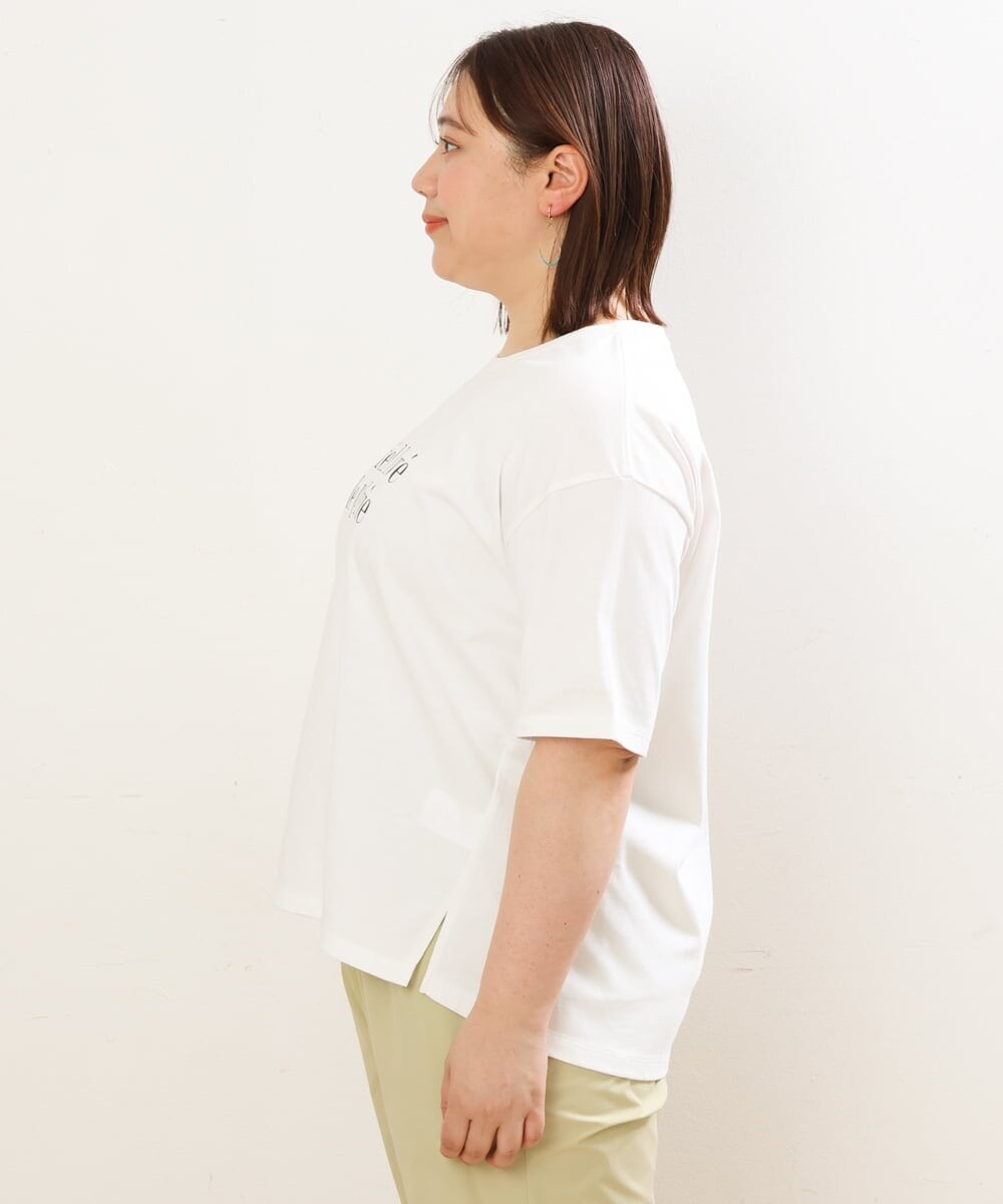 OLKGS36050 eur3(エウルキューブ) 【大きいサイズ/a.v.v×eur3】吸水速乾/ロゴTシャツ ホワイト(90)