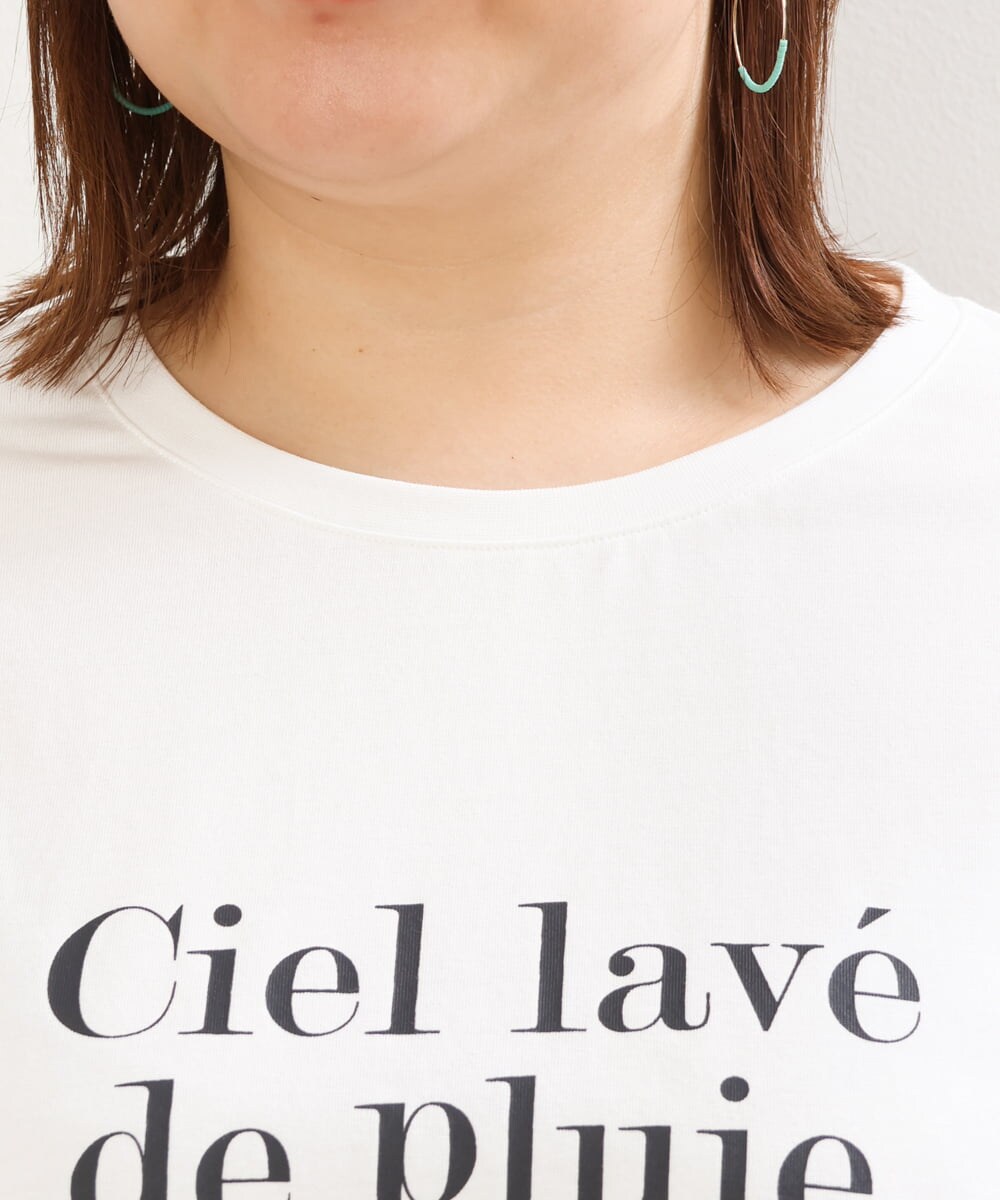 OLKGS36050 eur3(エウルキューブ) 【大きいサイズ/a.v.v×eur3】吸水速乾/ロゴTシャツ ホワイト(90)