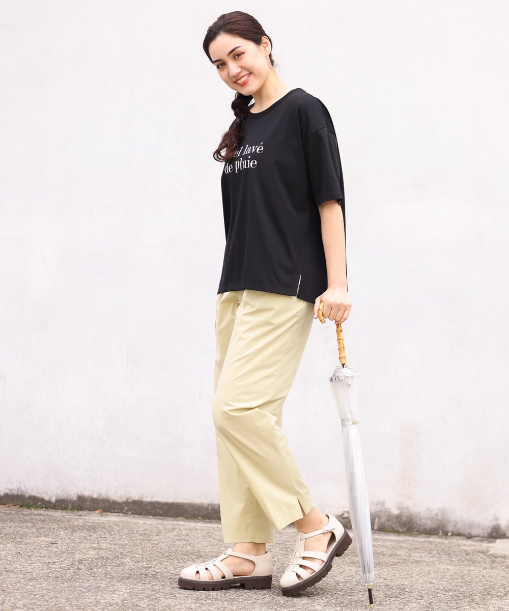 OLKGS36050 eur3(エウルキューブ) 【大きいサイズ/a.v.v×eur3】吸水速乾/ロゴTシャツ ブラック(94)