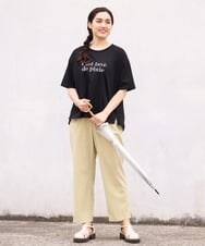 OLKGS36050 eur3(エウルキューブ) 【大きいサイズ/a.v.v×eur3】吸水速乾/ロゴTシャツ ブラック(94)