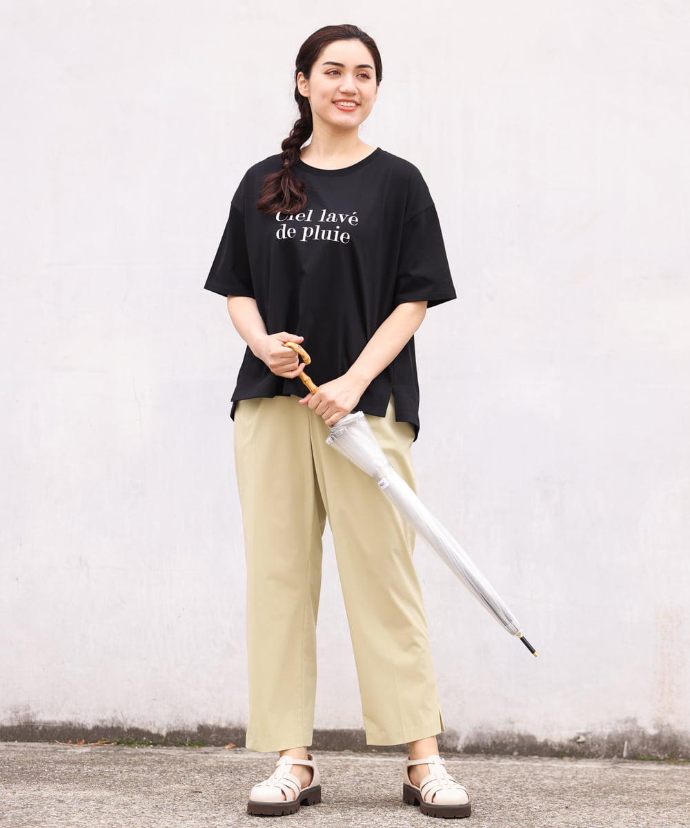 OLKGS36050 eur3(エウルキューブ) 【大きいサイズ/a.v.v×eur3】吸水速乾/ロゴTシャツ ブラック(94)