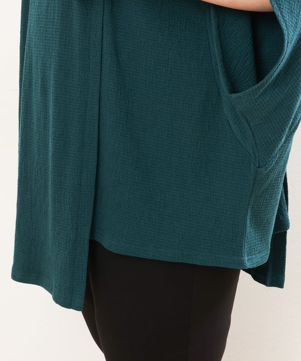 OLKGS38080 eur3(エウルキューブ) 【大きいサイズ】アシメワッフルカットソー グリーン(35)