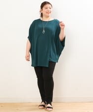 OLKGS38080 eur3(エウルキューブ) 【大きいサイズ】アシメワッフルカットソー グリーン(35)