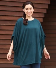 OLKGS38080 eur3(エウルキューブ) 【大きいサイズ】アシメワッフルカットソー グリーン(35)