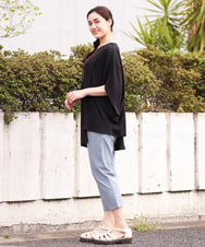 OLKGS38080 eur3(エウルキューブ) 【大きいサイズ】アシメワッフルカットソー ブラック(94)