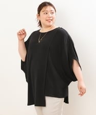 OLKGS38080 eur3(エウルキューブ) 【大きいサイズ】アシメワッフルカットソー ブラック(94)