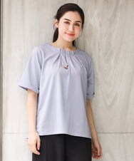 OLKGS39060 eur3(エウルキューブ) 【大きいサイズ】ストライプタックカットソー ブルー(55)