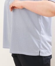 OLKGS39060 eur3(エウルキューブ) 【大きいサイズ】ストライプタックカットソー ブルー(55)