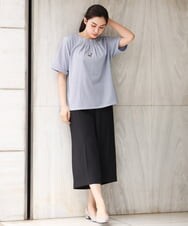 OLKGS39060 eur3(エウルキューブ) 【大きいサイズ】ストライプタックカットソー ブルー(55)