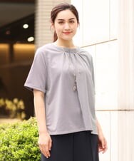 OLKGS39060 eur3(エウルキューブ) 【大きいサイズ】ストライプタックカットソー ネイビー(57)
