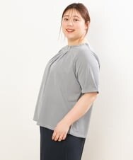 OLKGS39060 eur3(エウルキューブ) 【大きいサイズ】ストライプタックカットソー ネイビー(57)