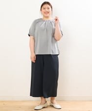 OLKGS39060 eur3(エウルキューブ) 【大きいサイズ】ストライプタックカットソー ネイビー(57)