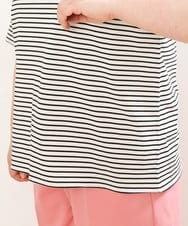 OLKGS41050 eur3(エウルキューブ) 【大きいサイズ/a.v.v×eur3】ギャザースリーブボーダーカットソー アイボリー(80)