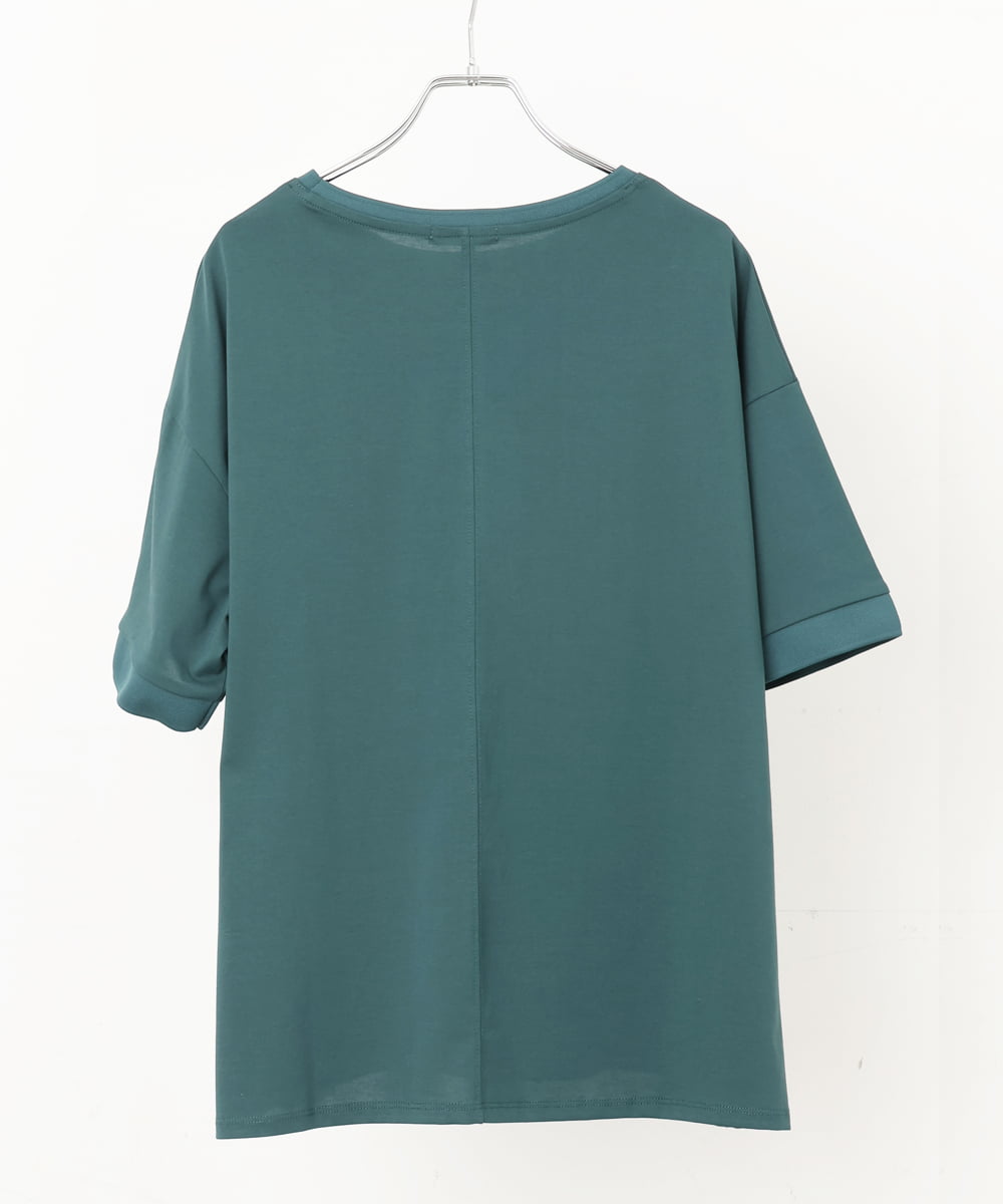 OLKGS46070 eur3(エウルキューブ) 【大きいサイズ】接触冷感ドロップスリーブカットソー カーキ(36)