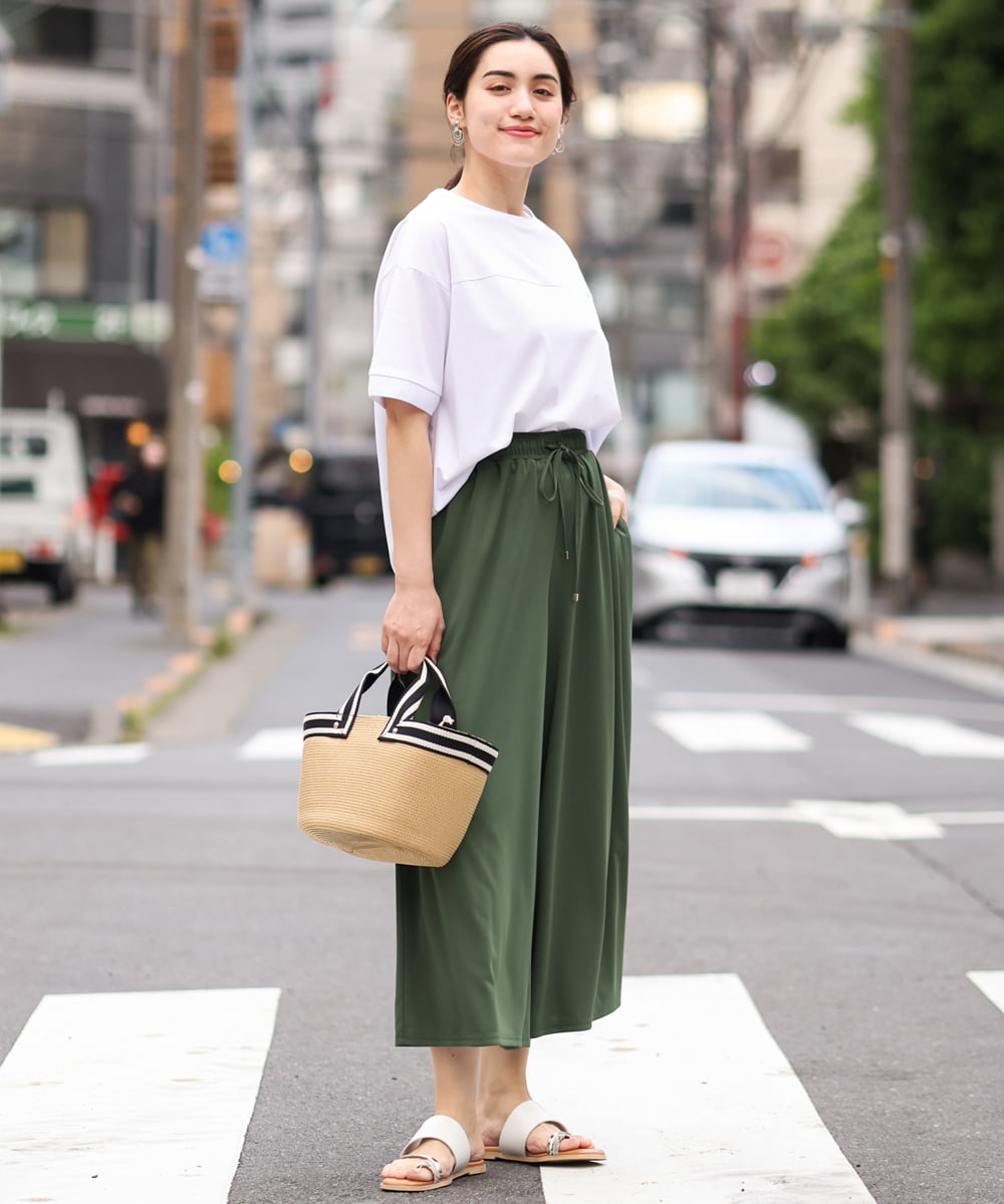 OLKGS46070 eur3(エウルキューブ) 【大きいサイズ】接触冷感ドロップスリーブカットソー ホワイト(90)