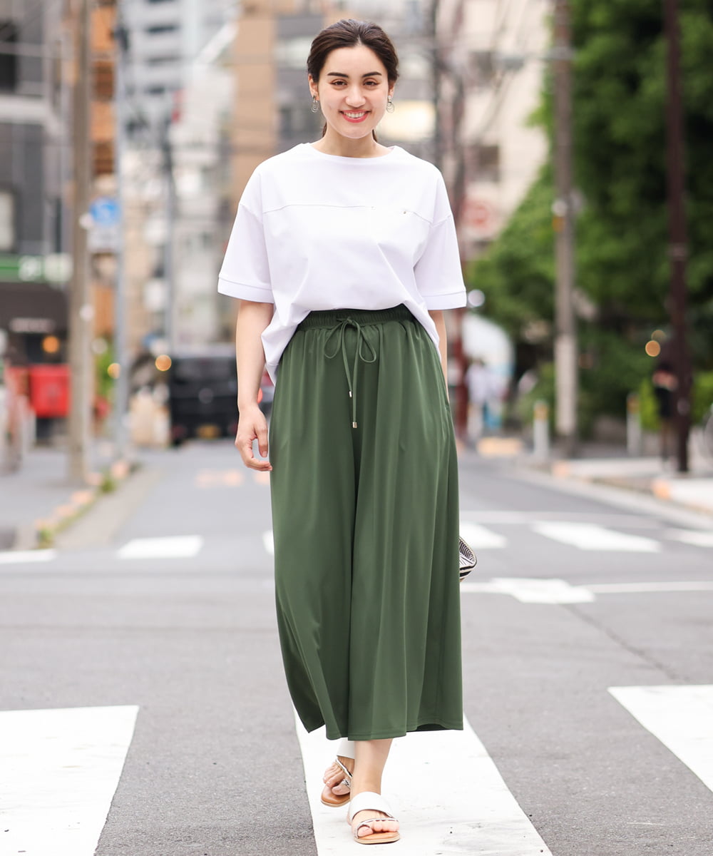 OLKGS46070 eur3(エウルキューブ) 【大きいサイズ】接触冷感ドロップスリーブカットソー ホワイト(90)