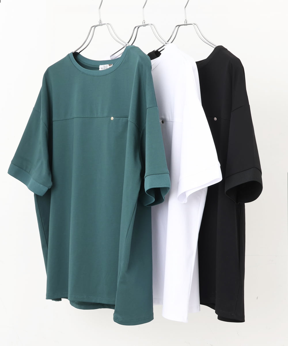 OLKGS46070 eur3(エウルキューブ) 【大きいサイズ】接触冷感ドロップスリーブカットソー ブラック(94)