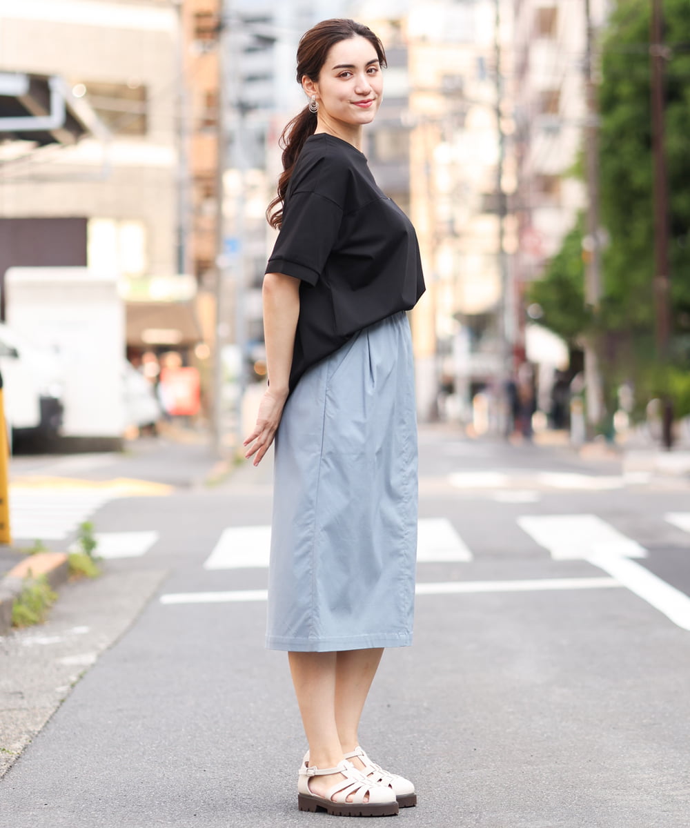 OLKGS46070 eur3(エウルキューブ) 【大きいサイズ】接触冷感ドロップスリーブカットソー ブラック(94)